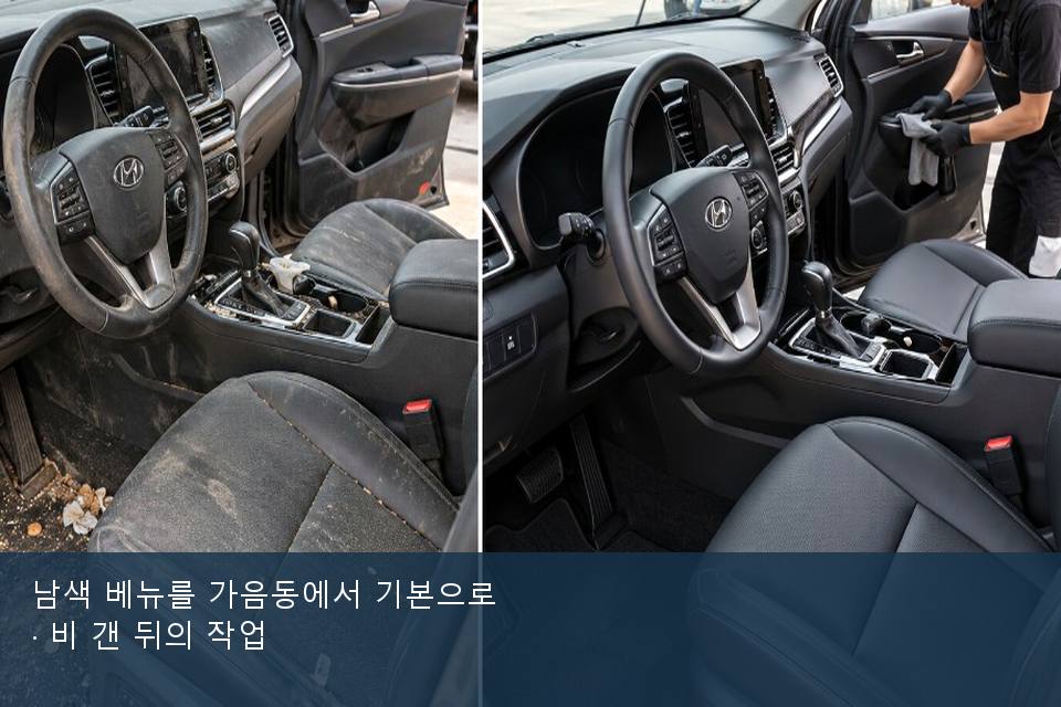 남색 베뉴를 가음동에서 기본으로 · 비 갠 뒤의 작업